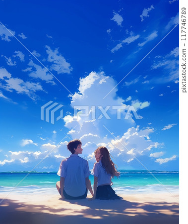 情侶看海“AI生成圖像” 117746789