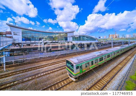 Yokohama cityscape in Japan in August. SOTETSU - View of Nishi-Yokohama Station and other areas 117746955