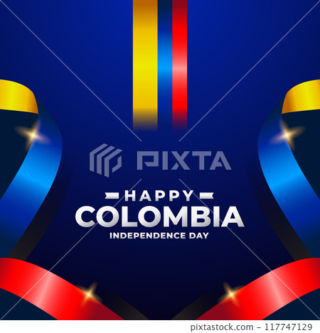 Colombia Independence day design illustration collection 117747129