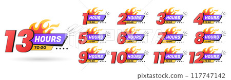 Urgency countdown timer numbers of hours to go, last offer badges Urgency countdown timer numbers of hours to go, last offer badges 117747142