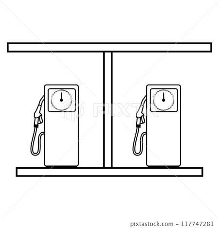 Vector illustration of a car filling station 117747281