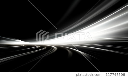 黑色背景上的動態白色曲線背景 117747506