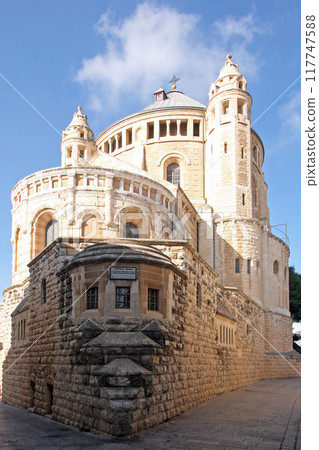 Dormition Church, church of Hagia Maria Sion standing in the believed place where the Virgin Mary died, Mount Zion, Jerusalem, Israel 117747588