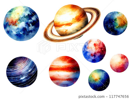 Planet illustration set Planet illustration set 117747656