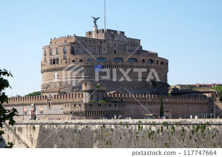 The Mausoleum of Hadrian, usually known as the Castel Sant'Angelo in Rome, Italy 117747664