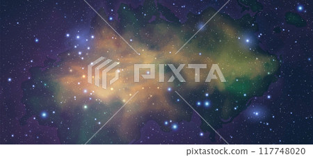 Space vector background with realistic nebula and shining stars. Magic colorful galaxy with stardust 117748020