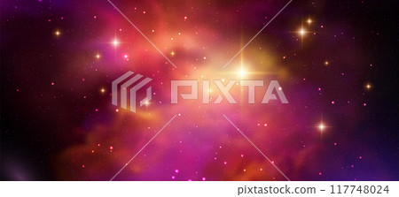 Space vector background with realistic nebula and shining stars. Magic colorful galaxy with stardust Space vector background with realistic nebula and shining stars. Magic colorful galaxy with stardust 117748024