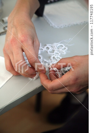 Process of lace-making Process of lace-making 117748195