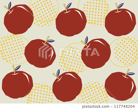 Retro Red Apple Background 117748204