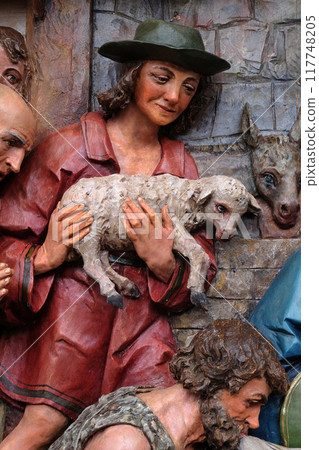 Adoration of the Shepherds, Nativity Scene, altarpiece in the church of Saint Matthew in Stitar, Croatia Adoration of the Shepherds, Nativity Scene, altarpiece in the church of Saint Matthew in Stitar, Croatia 117748205