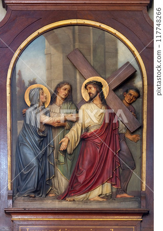 4th Stations of the Cross, Jesus meets His Mother, Basilica of the Sacred Heart of Jesus in Zagreb, Croatia 4th Stations of the Cross, Jesus meets His Mother, Basilica of the Sacred Heart of Jesus in Zagreb, Croatia 117748266