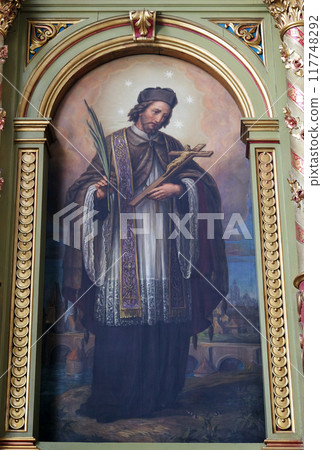 Saint John of Nepomuk, altar in the Basilica of the Sacred Heart of Jesus in Zagreb, Croatia 117748292