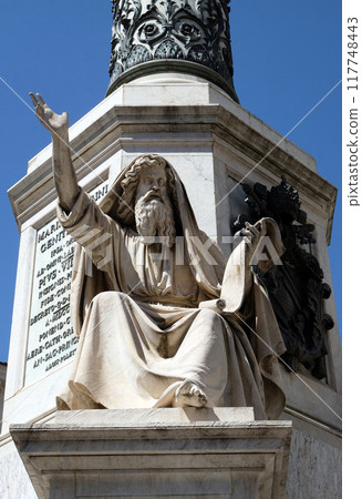 Seer Ezekiel by Carlo Chelli on the Column of the Immaculate Conception on Piazza Mignanelli in Rome, Italy 117748443