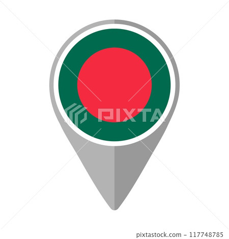 Bangladesh Flag on Location Pin	 117748785