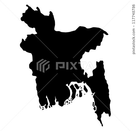 Bangladesh Silhouette of a Australia Country land Map 117748786
