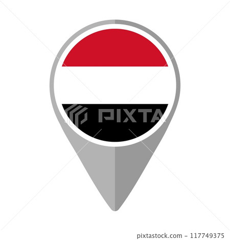 Yemen Flag on Location Pin	 117749375