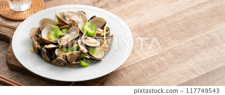 絲瓜 蛤蜊 蛤蠣 Loofah gourd Clam へちま ハマグリ ヘチマ 117749543