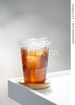 An elegant long black coffee. 117749547