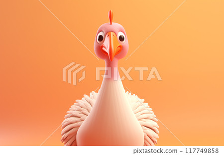 卡通3D火鸡插画素材 117749858