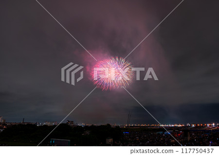 Edogawa (Ichikawa) Fireworks Festival, photographed from Edogawa Ward, Tokyo 117750437