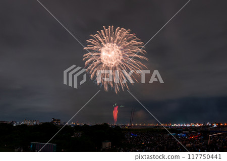 Edogawa (Ichikawa) Fireworks Festival, photographed from Edogawa Ward, Tokyo Edogawa (Ichikawa) Fireworks Festival, photographed from Edogawa Ward, Tokyo 117750441