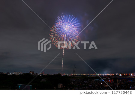 Edogawa (Ichikawa) Fireworks Festival, photographed from Edogawa Ward, Tokyo 117750448