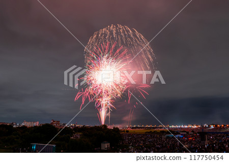 Edogawa (Ichikawa) Fireworks Festival, photographed from Edogawa Ward, Tokyo 117750454