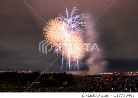 Edogawa (Ichikawa) Fireworks Festival, photographed from Edogawa Ward, Tokyo 117750462