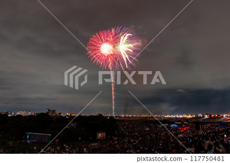 [東京]江戶川（市川）花火大會，從江戶川區拍攝 117750481