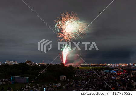 [東京]江戶川（市川）花火大會，從江戶川區拍攝 117750523