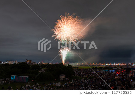 [東京]江戶川（市川）花火大會，從江戶川區拍攝 117750525