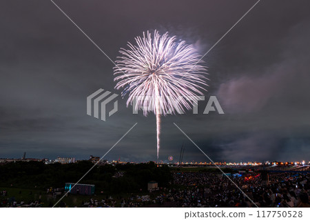 Edogawa (Ichikawa) Fireworks Festival, photographed from Edogawa Ward, Tokyo Edogawa (Ichikawa) Fireworks Festival, photographed from Edogawa Ward, Tokyo 117750528