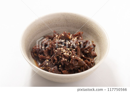 Beef tongue simmered in soy sauce 117750566