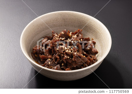 Beef tongue simmered in soy sauce Beef tongue simmered in soy sauce 117750569
