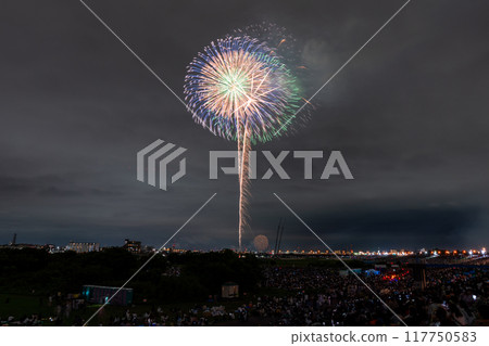 Edogawa (Ichikawa) Fireworks Festival, photographed from Edogawa Ward, Tokyo 117750583