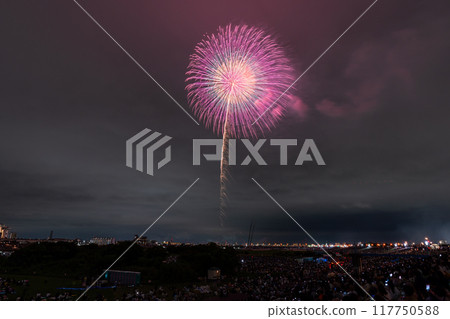 Edogawa (Ichikawa) Fireworks Festival, photographed from Edogawa Ward, Tokyo Edogawa (Ichikawa) Fireworks Festival, photographed from Edogawa Ward, Tokyo 117750588