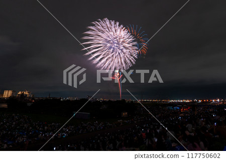 [東京]江戶川（市川）花火大會，從江戶川區拍攝 117750602