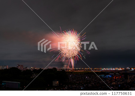 Edogawa (Ichikawa) Fireworks Festival, photographed from Edogawa Ward, Tokyo 117750631