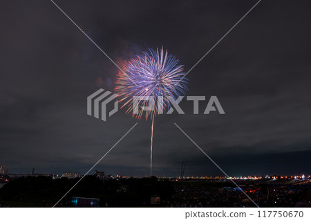 Edogawa (Ichikawa) Fireworks Festival, photographed from Edogawa Ward, Tokyo 117750670