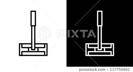 地板清潔劑簡單的線條圖標 117750802