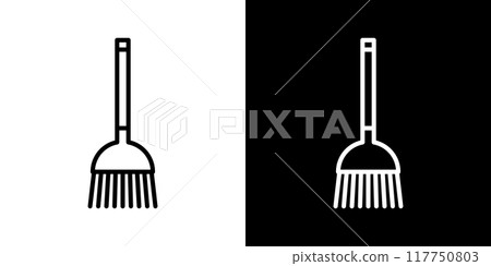 掃帚簡單線條圖標 117750803