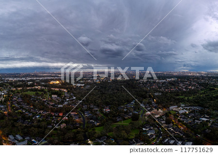 Storms over Macleod in Melbourne Australia Storms over Macleod in Melbourne Australia 117751629