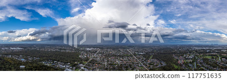 Storms over Macleod in Melbourne Australia 117751635