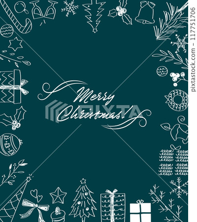 綠色聖誕卡別緻、時尚、可愛 綠色聖誕卡別緻、時尚、可愛 117751706