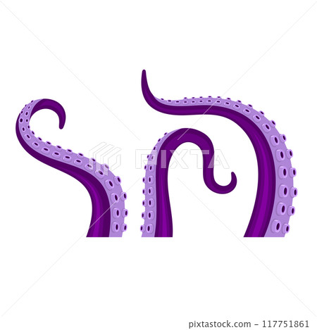 Octopus Tentacles Set on White Background. Vector Octopus Tentacles Set on White Background. Vector 117751861