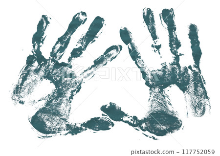 Green hand print isolated on white background. Green hand print isolated on white background. 117752059