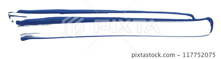 Separate broken blue brush strokes on white background. 117752075