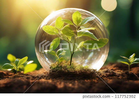 Sprout growing in the earth 117752302