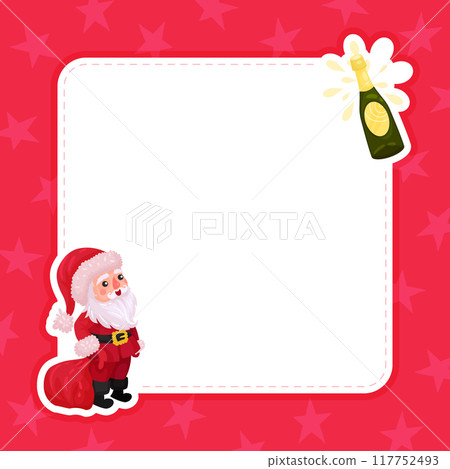Merry Christmas and New Year Card Design with Object Vector Template 117752493