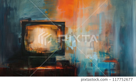 Abstract painting of a TV monitor_2 117752677